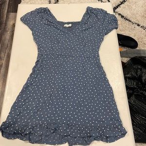 Polka dot blue and white dress